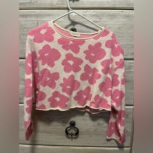 Promesa Pink and Cream Floral Knit Top